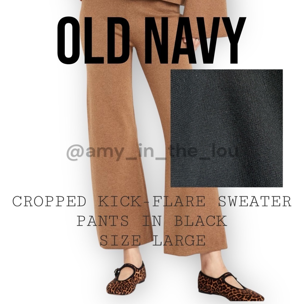Cropped Kick-Flare Sweater Pants in black size L by Old Navy